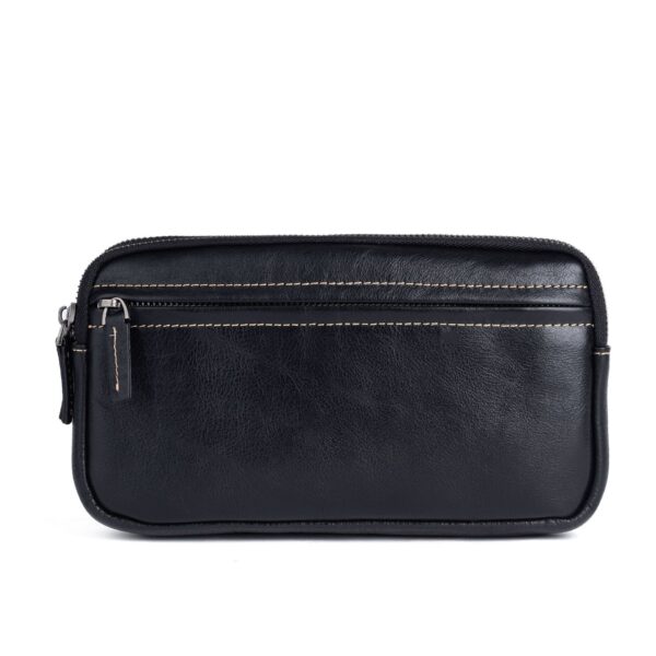 Vertical Model In Square Shape First Layer Cowhide Casual Clutch Men - Image 4