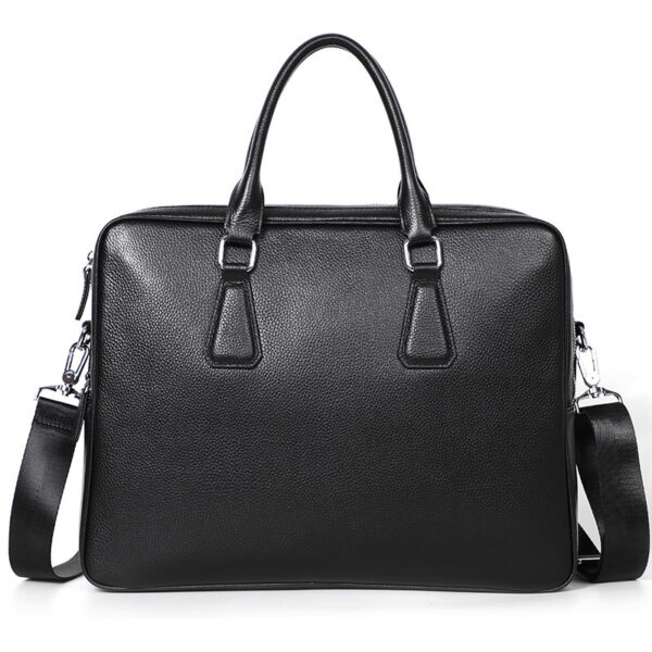 Handbag Men's Leather Briefcase Cowhide Horizontal Large Capacity - Image 8
