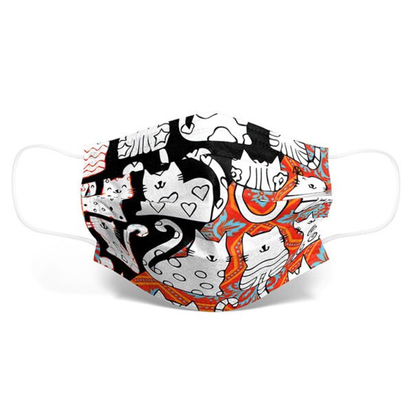 Color Cartoon Cat Animal Mask Printing Disposable Mask Three-layer Melt Spray Cloth - Image 2