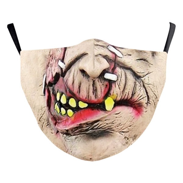 Digital Printing Halloween Clown Funny Horror Double-layer Dust Mask - Image 2