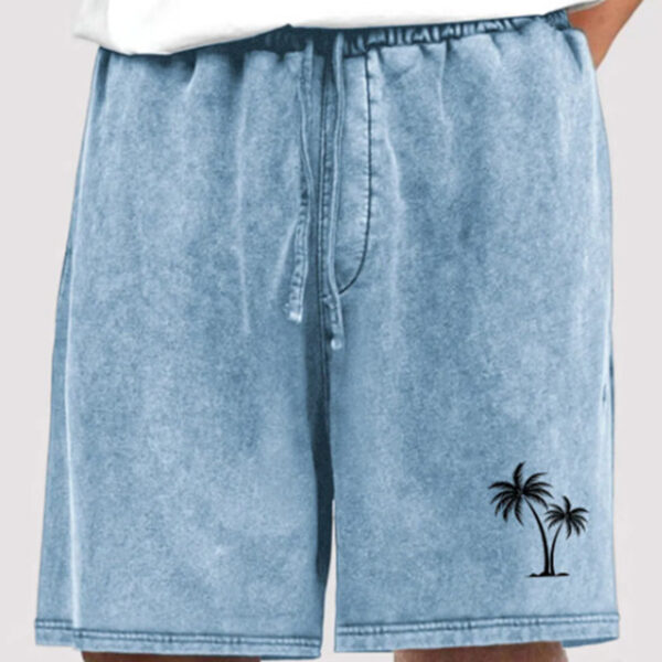 Men's Cotton Shorts Beach Drawstring Elastic Waist - Image 2