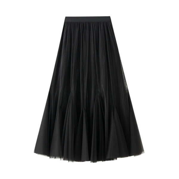 Autumn Retro Fall Gauze Skirt Slimming Large Hem Fishtail Skirt For Women - Image 5