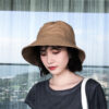 Big Brim Fisherman Hat Women's Sun Protection Solid Color Bucket Hat - Image 8