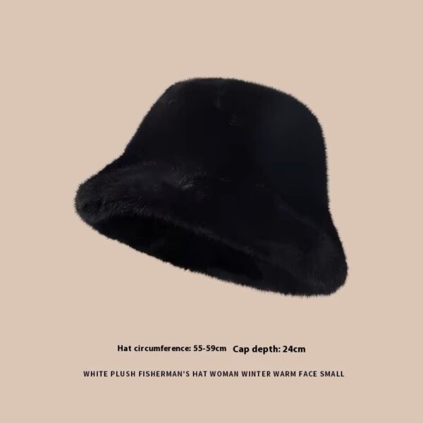 Plush Bonnet Children's Fleece-lined Bucket Bucket Hat - Image 9