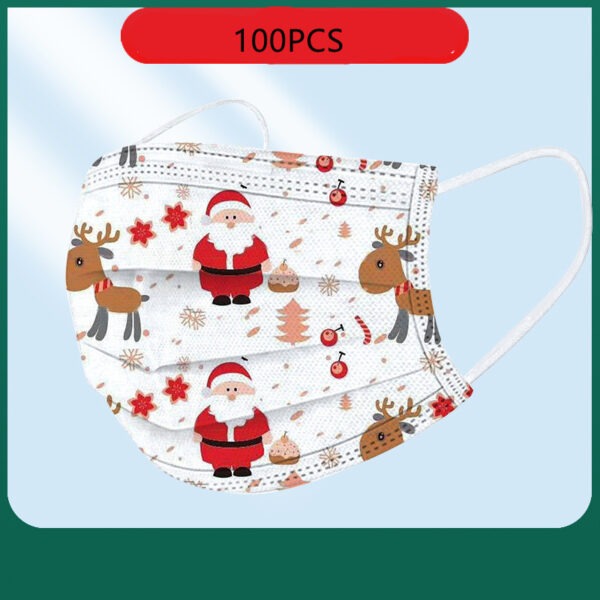 Disposable Adult Christmas Three-dimensional Mask With Three-layer Protection With Meltblown Cloth - Image 2