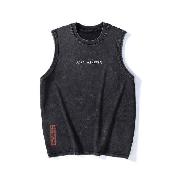 Summer Retro Washed Cotton Tank Top Vest For Men - Image 7