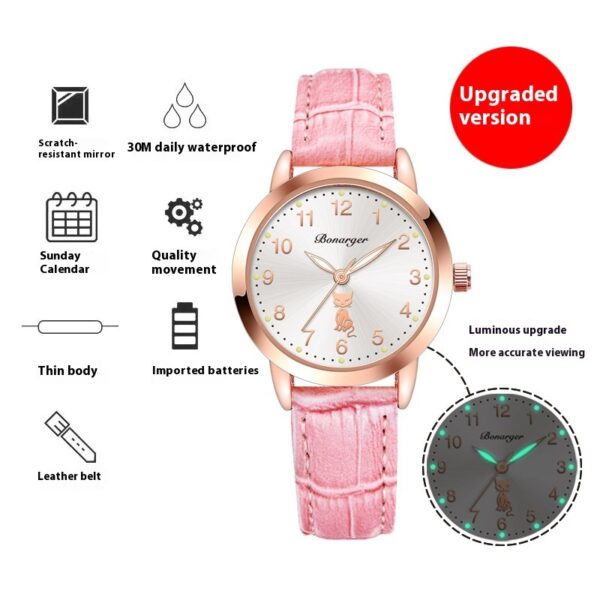 Women's Luminous Quartz Watch With Simple Waterproof Belt - Image 9