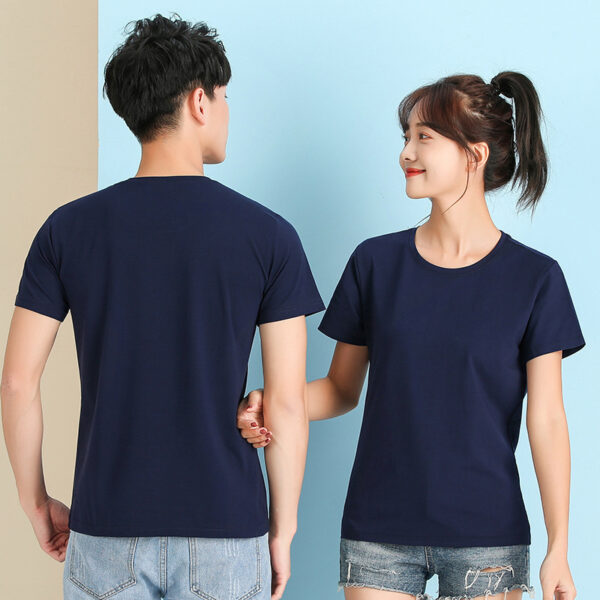 Men's And Women's Same Summer Pure Cotton Round Neck T-shirt - Image 2