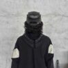 Washed Destroyed Leather Patchwork Denim Cross Baseball Cap - Image 5
