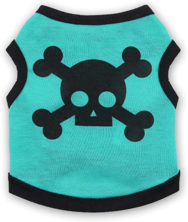 Dog Vest Skull Bones Halloween Cosplay Dog Tank Top Colour Blocking Stretch Cats Costumes - Image 2