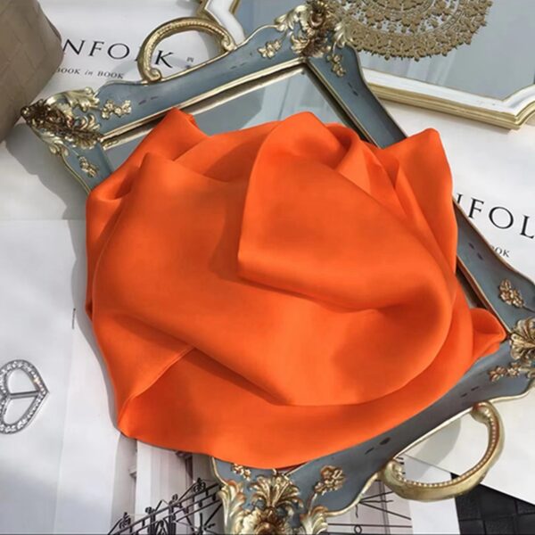 Fashion Women's Monochrome Double-layer Ribbon Scarf - Image 3