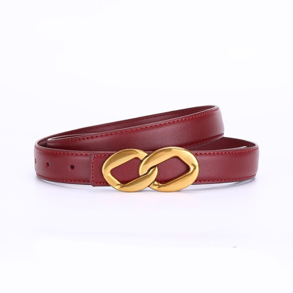 Women's Retro Smooth Buckle Cowhide Belt - Image 2