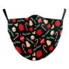 Christmas Green Fur Printed Protective Mask - Image 2