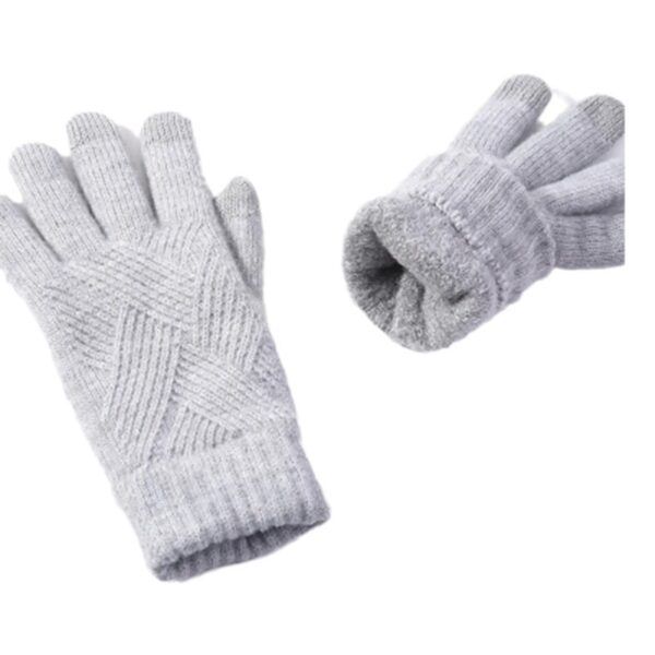 Autumn And Winter Double Layer Fleece-lined Thickened Knitting Gloves - Image 6