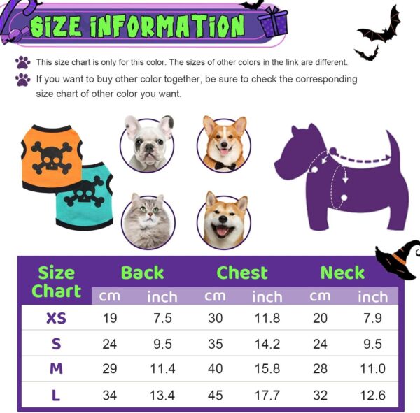 Dog Vest Skull Bones Halloween Cosplay Dog Tank Top Colour Blocking Stretch Cats Costumes - Image 6