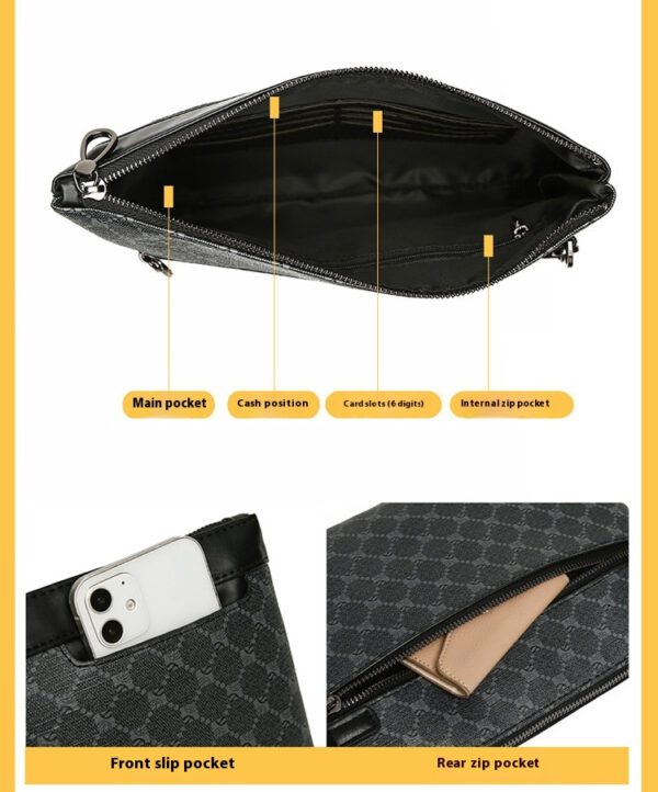 Men's Black Fashion Retro Leather Bag - Image 4