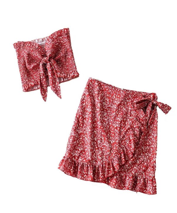 European And American Style Women's Clothing French Sexy Hot Girl Strap Tank-top Skirt Suit - Image 3