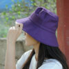 Big Brim Fisherman Hat Women's Sun Protection Solid Color Bucket Hat - Image 10