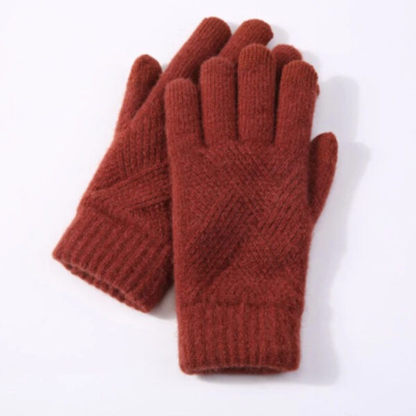 Autumn And Winter Double Layer Fleece-lined Thickened Knitting Gloves - Image 9