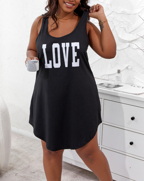 Women's Clothing Solid Color Printing Tank Top Nightdress - Image 3