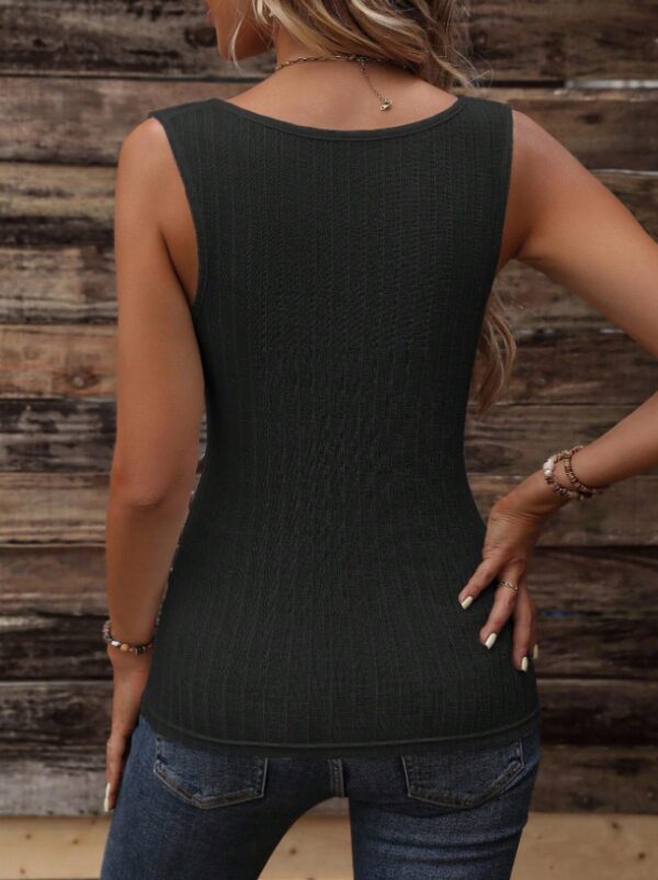 Button Detail Ruched Tank Top - Image 2