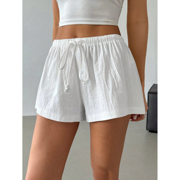 Fashionable Basic Striped Elastic Casual Shorts Home Loose Slimming - Image 5