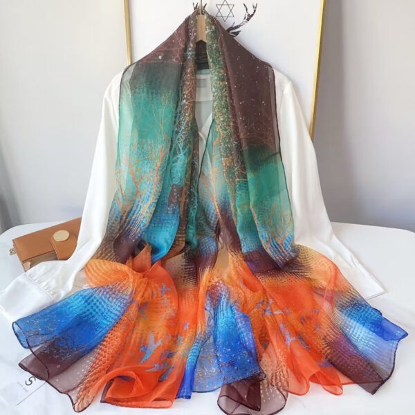 Fashionable Stylish Yourou Yarn Rose Scarf For Women - Image 8