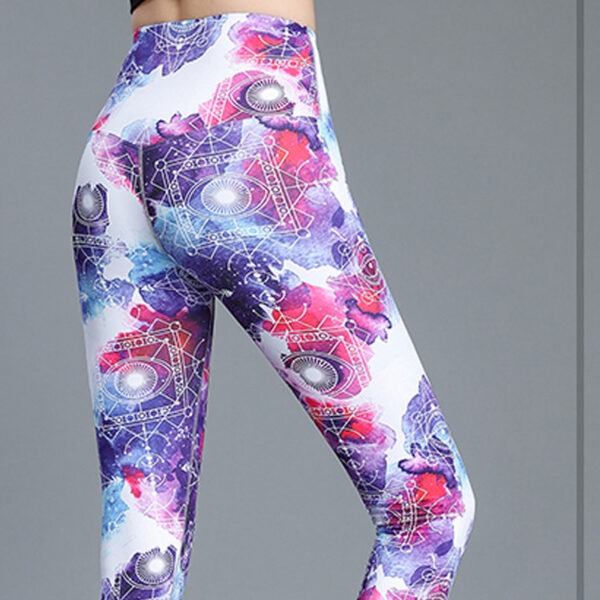 Printed Nude Feel Women's High Waist Hip Lift Quick-drying Sports Skinny Yoga Pants - Image 10