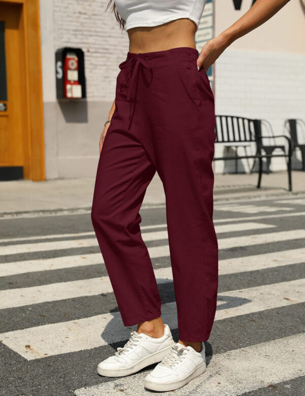 Women's New Casual Cotton And Linen Trousers - Image 3