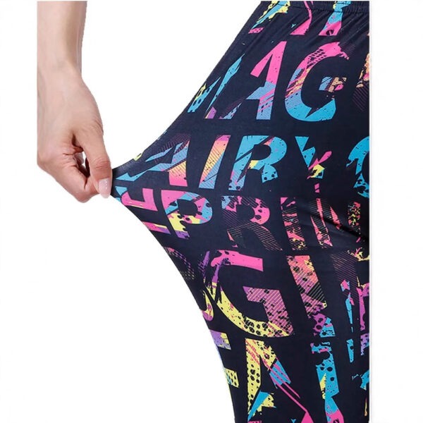 European And American Color Letter Printing High Elastic Yoga Pants - Image 3