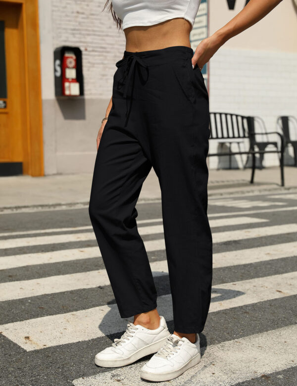 Women's New Casual Cotton And Linen Trousers - Image 9