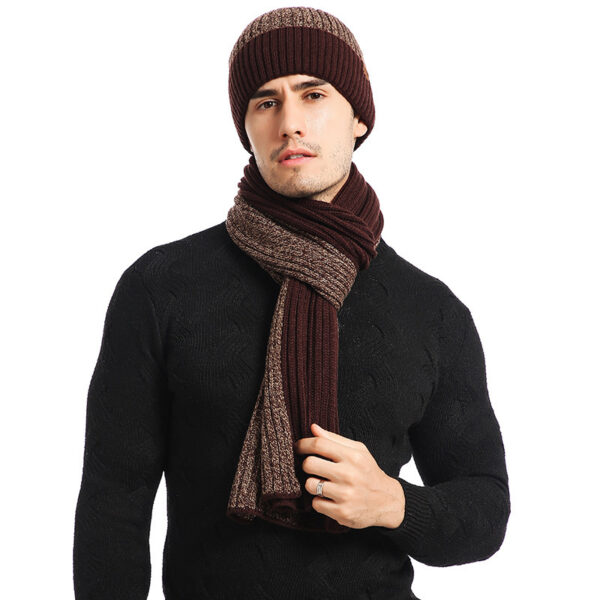 Warm Hat Scarf Gloves Knitted Plus Fluff Winter Men - Image 8