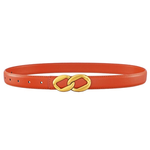 Women's Retro Smooth Buckle Cowhide Belt - Image 6