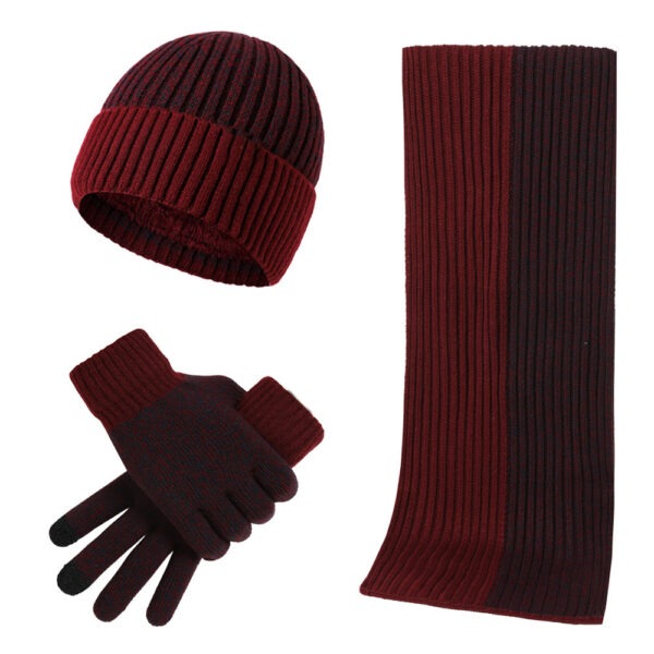 Warm Hat Scarf Gloves Knitted Plus Fluff Winter Men - Image 5