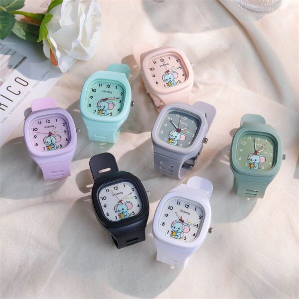 Cute Silicone Trendy Luminous Sports Student Square Good-looking Watch - Image 8