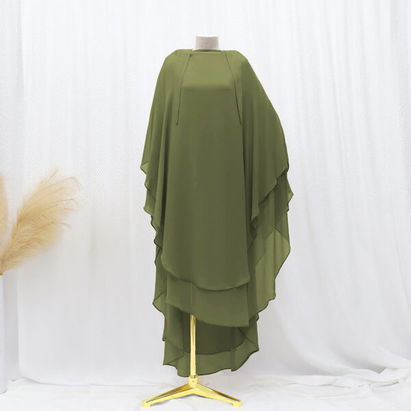 Solid Color Front And Rear Double-layer Chiffon Large Swing Headscarf - Image 10