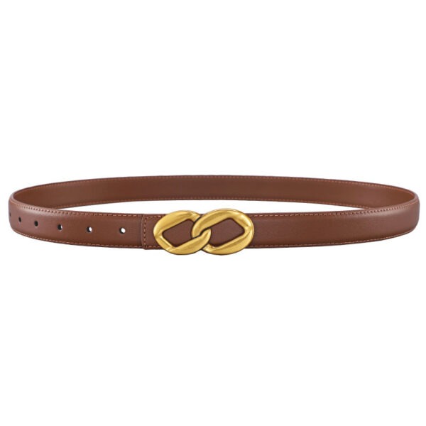 Women's Retro Smooth Buckle Cowhide Belt - Image 3