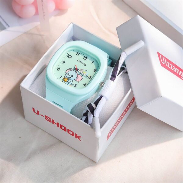 Cute Silicone Trendy Luminous Sports Student Square Good-looking Watch - Image 2
