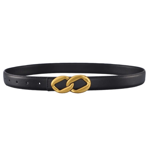 Women's Retro Smooth Buckle Cowhide Belt - Image 5