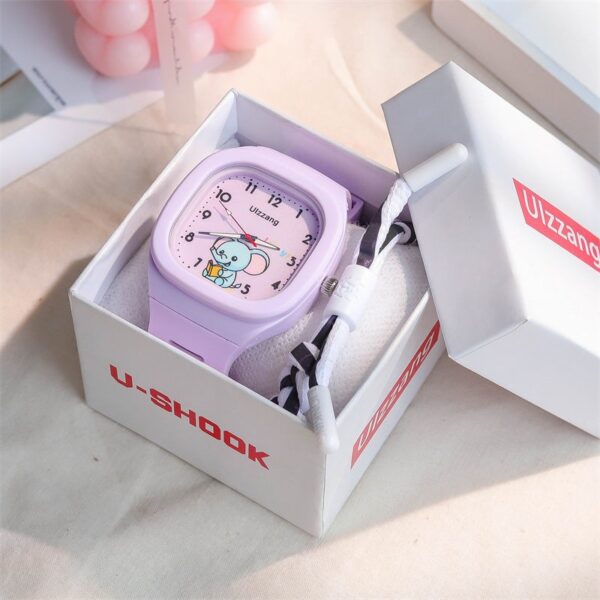 Cute Silicone Trendy Luminous Sports Student Square Good-looking Watch - Image 4