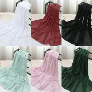 Ethnic Style High Quality Solid Color Hemp Chiffon Headscarf