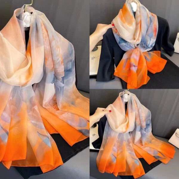 Fashionable Stylish Yourou Yarn Rose Scarf For Women - Image 7