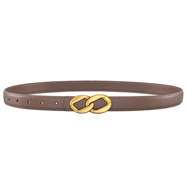 Women's Retro Smooth Buckle Cowhide Belt - Image 9