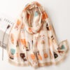 Cute Kitten Paradise Printed Silk Scarf