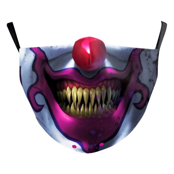 Digital Printing Halloween Clown Funny Horror Double-layer Dust Mask - Image 9