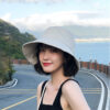 Big Brim Fisherman Hat Women's Sun Protection Solid Color Bucket Hat - Image 4