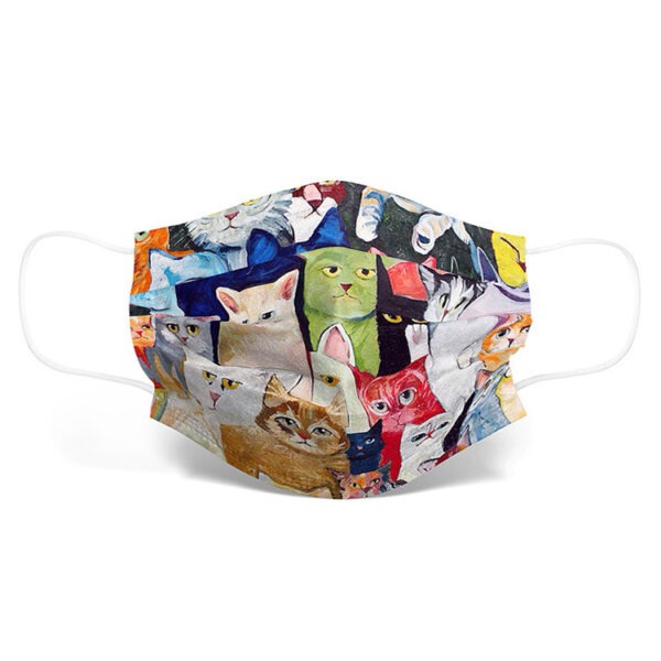 Color Cartoon Cat Animal Mask Printing Disposable Mask Three-layer Melt Spray Cloth - Image 7