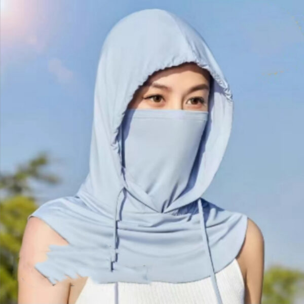 Sun Mask Men's Full Face Ice Silk Breathable Scarf - Image 4