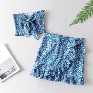 European And American Style Women's Clothing French Sexy Hot Girl Strap Tank-top Skirt Suit