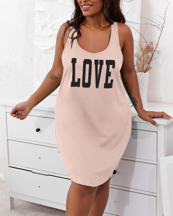 Women's Clothing Solid Color Printing Tank Top Nightdress - Image 4